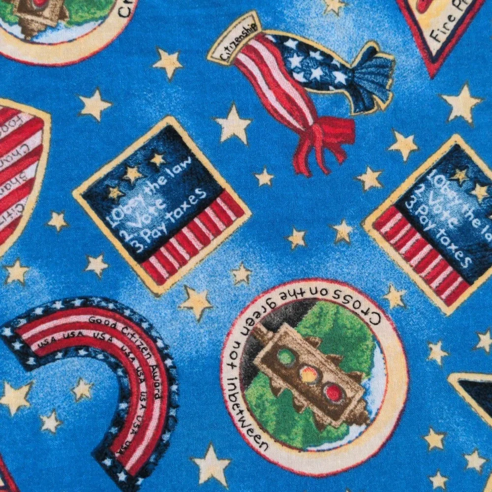 Americana fabric Vintage Classic Cottons 2003 rainbows stars USA